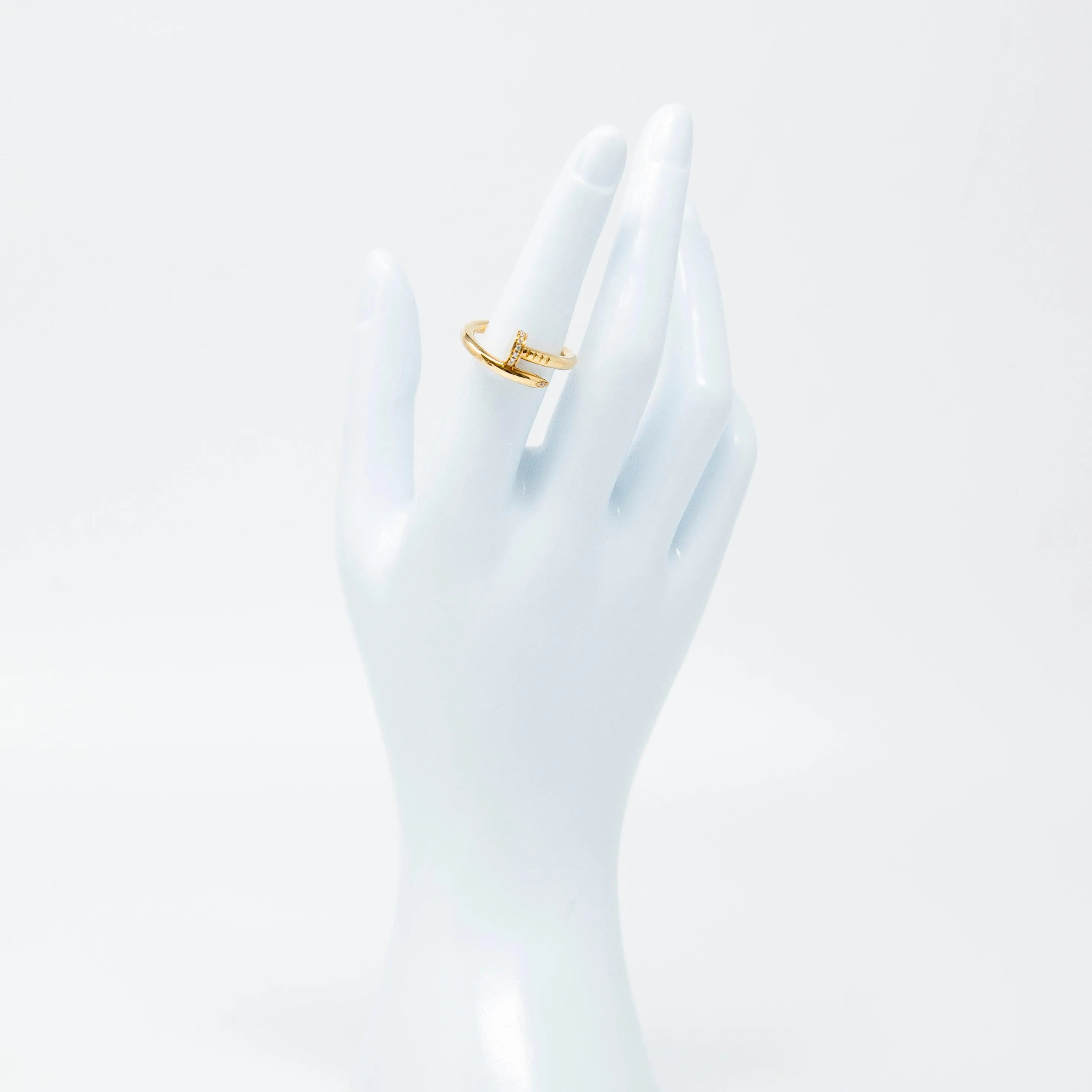 Cartier Yellow Gold Diamond Juste Un Clou Ring 60