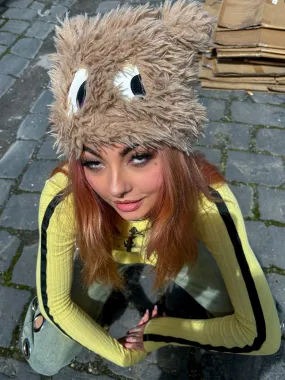 CARTOON FUZZY HAT - BEIGE