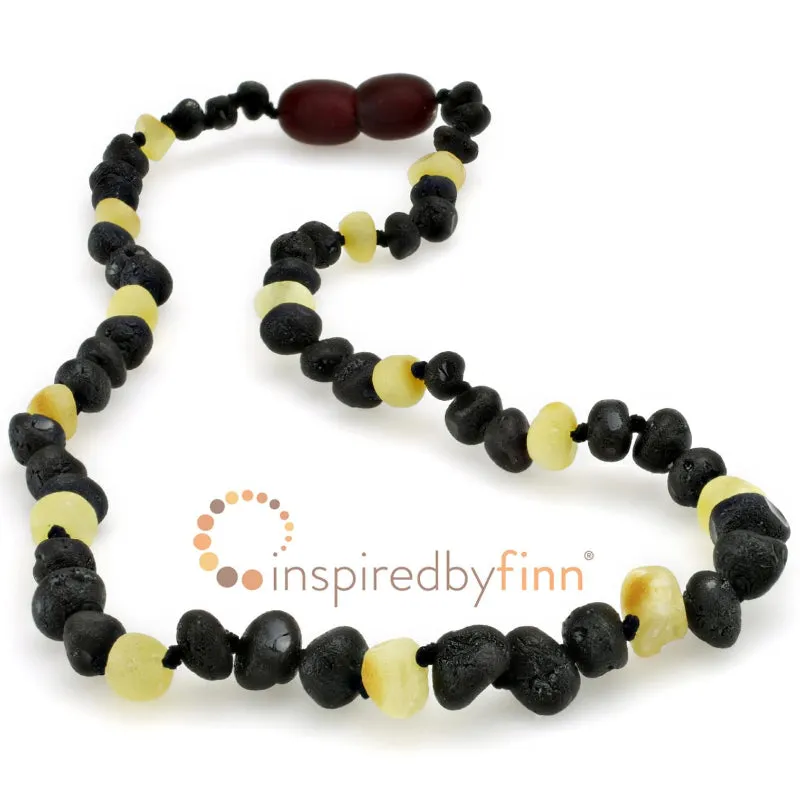 Child Baltic Amber Necklace - Dark with Light