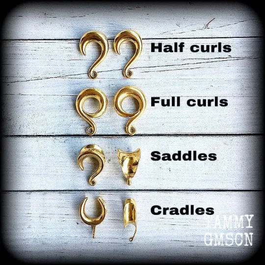 Clouded quartz gauged earrings