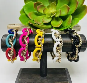 Color & Gold Big Link Bracelet