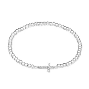 Cross Silver Chain Bracelet