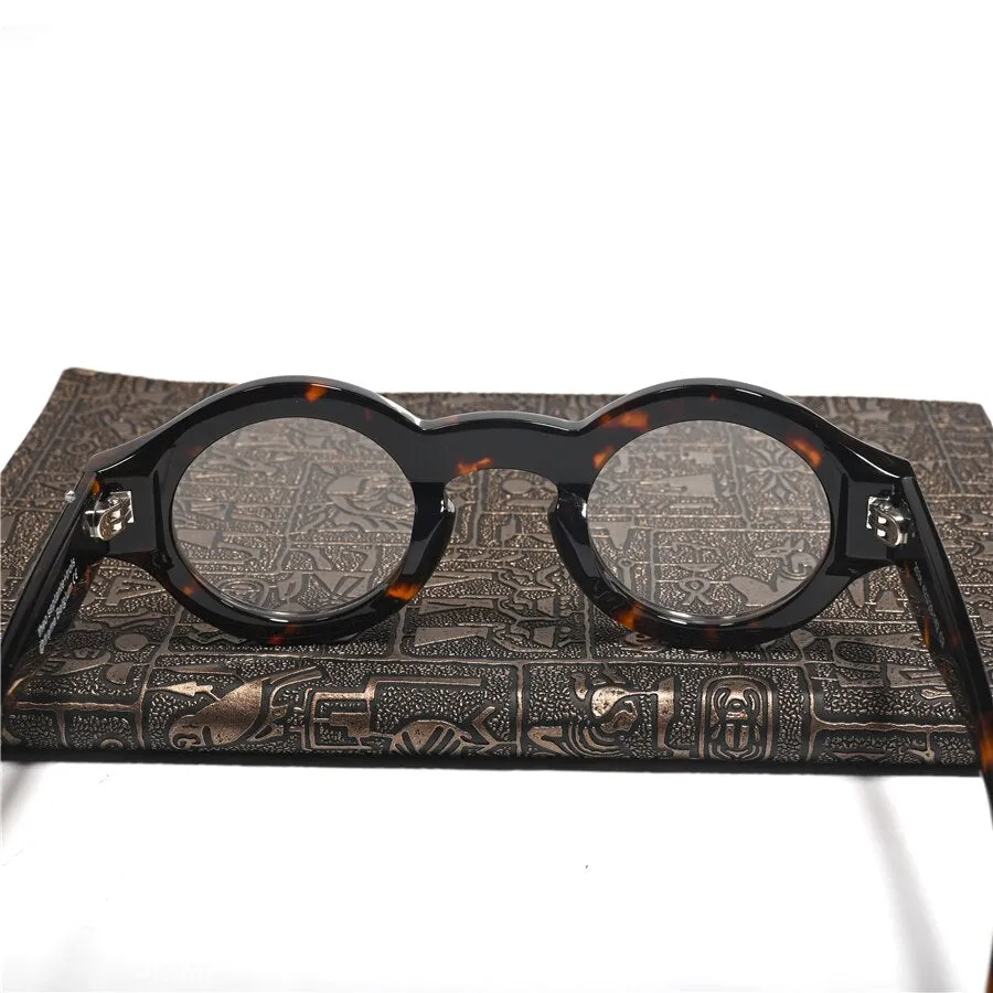 Cubojue Unisex Full Rim Small Round Acetate Hyperopic Reading Glasses 2036