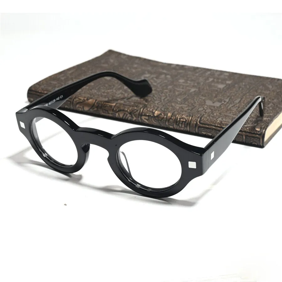 Cubojue Unisex Full Rim Small Round Acetate Hyperopic Reading Glasses 2036