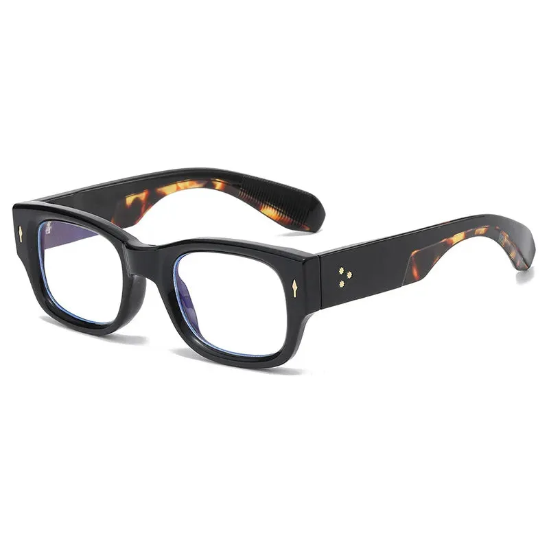 Cubojue Unisex Full Rim Square Plastic Reading Glasses C2