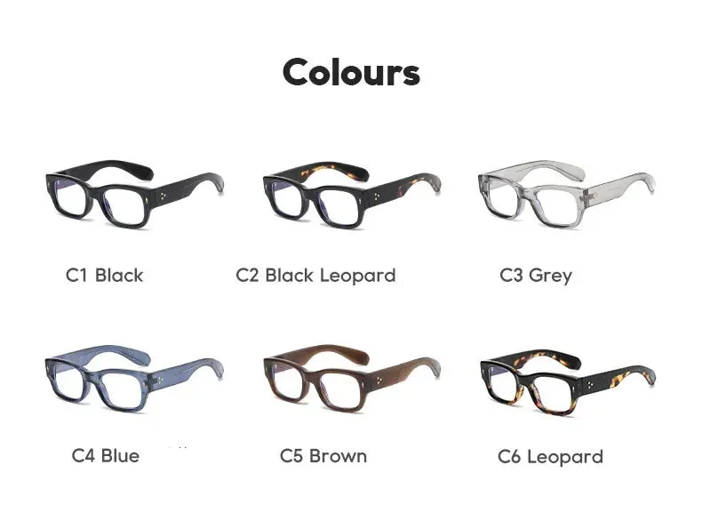 Cubojue Unisex Full Rim Square Plastic Reading Glasses C2