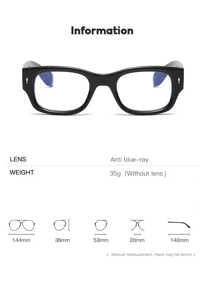 Cubojue Unisex Full Rim Square Plastic Reading Glasses C2