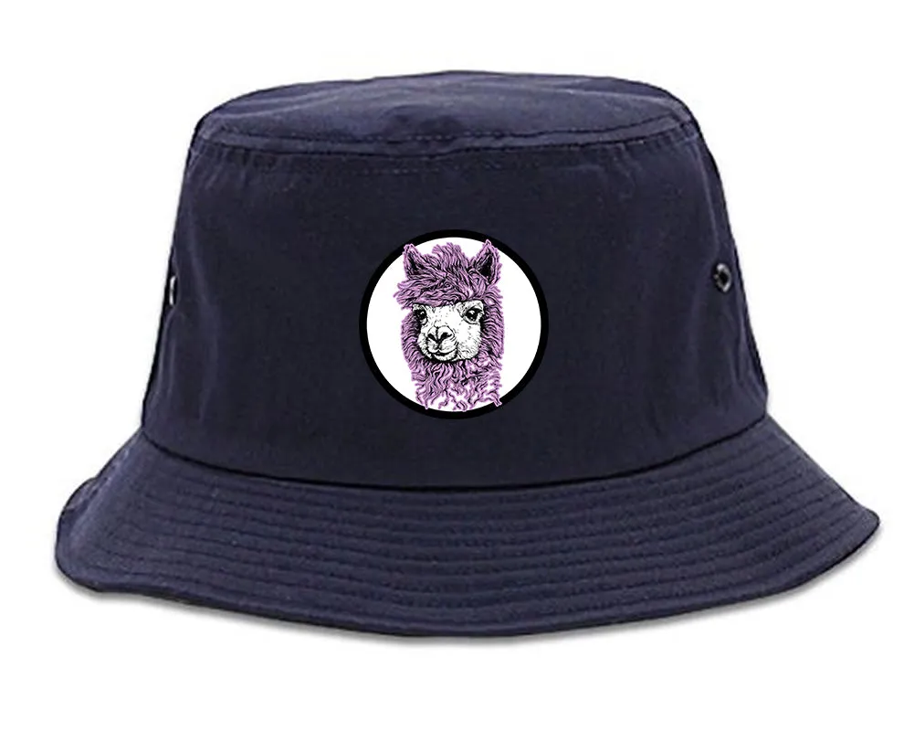 Cute Alpaca Face Circle Chest Mens Bucket Hat