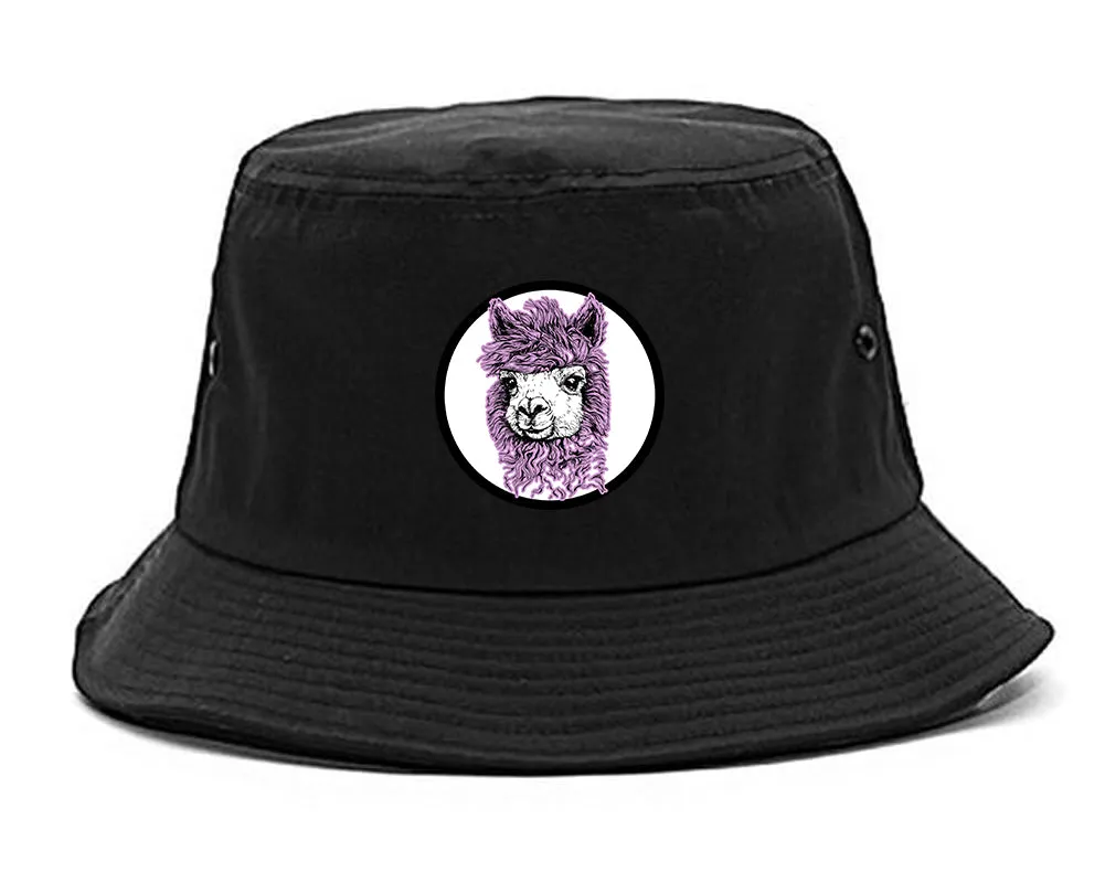 Cute Alpaca Face Circle Chest Mens Bucket Hat