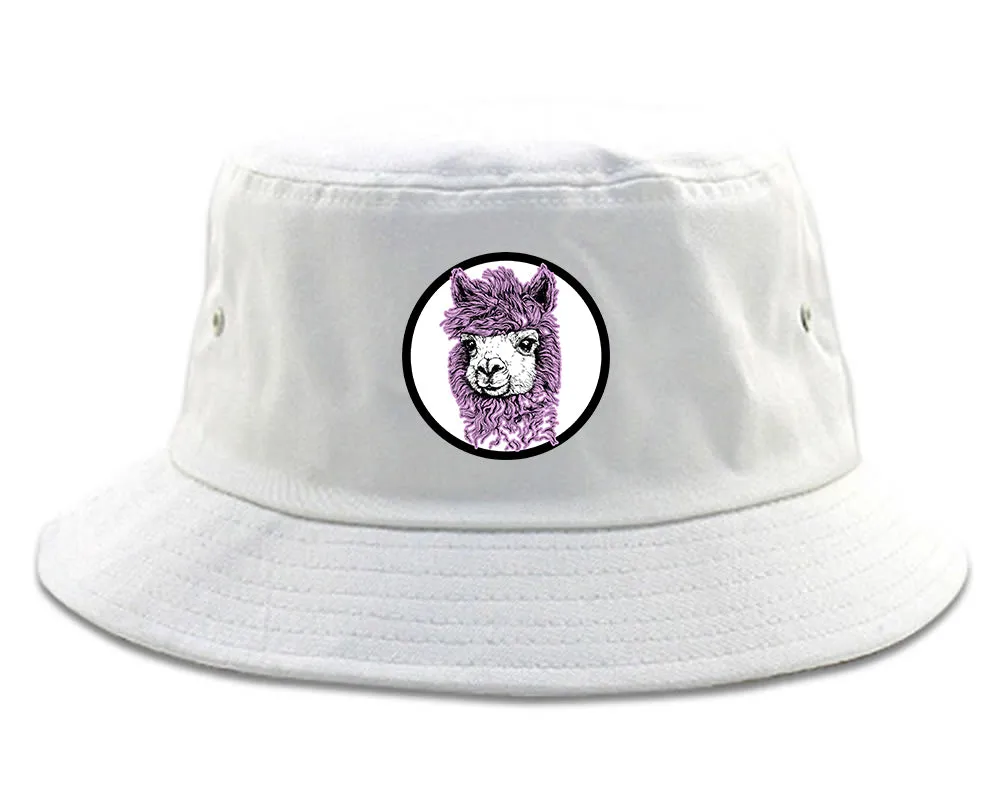 Cute Alpaca Face Circle Chest Mens Bucket Hat