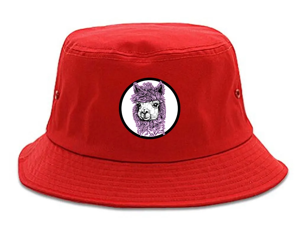 Cute Alpaca Face Circle Chest Mens Bucket Hat