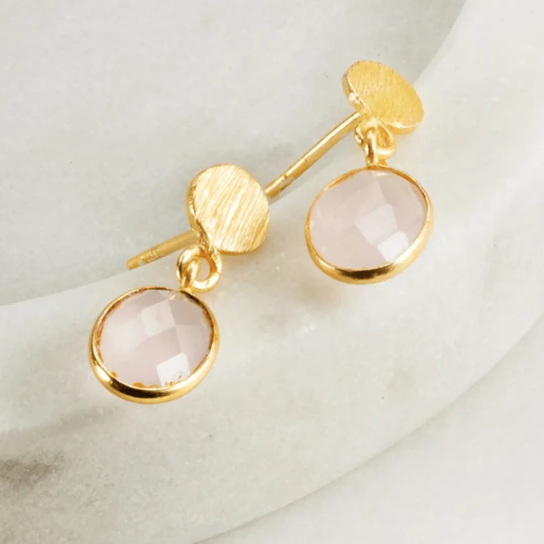 Destiny Earring | Rose Quartz