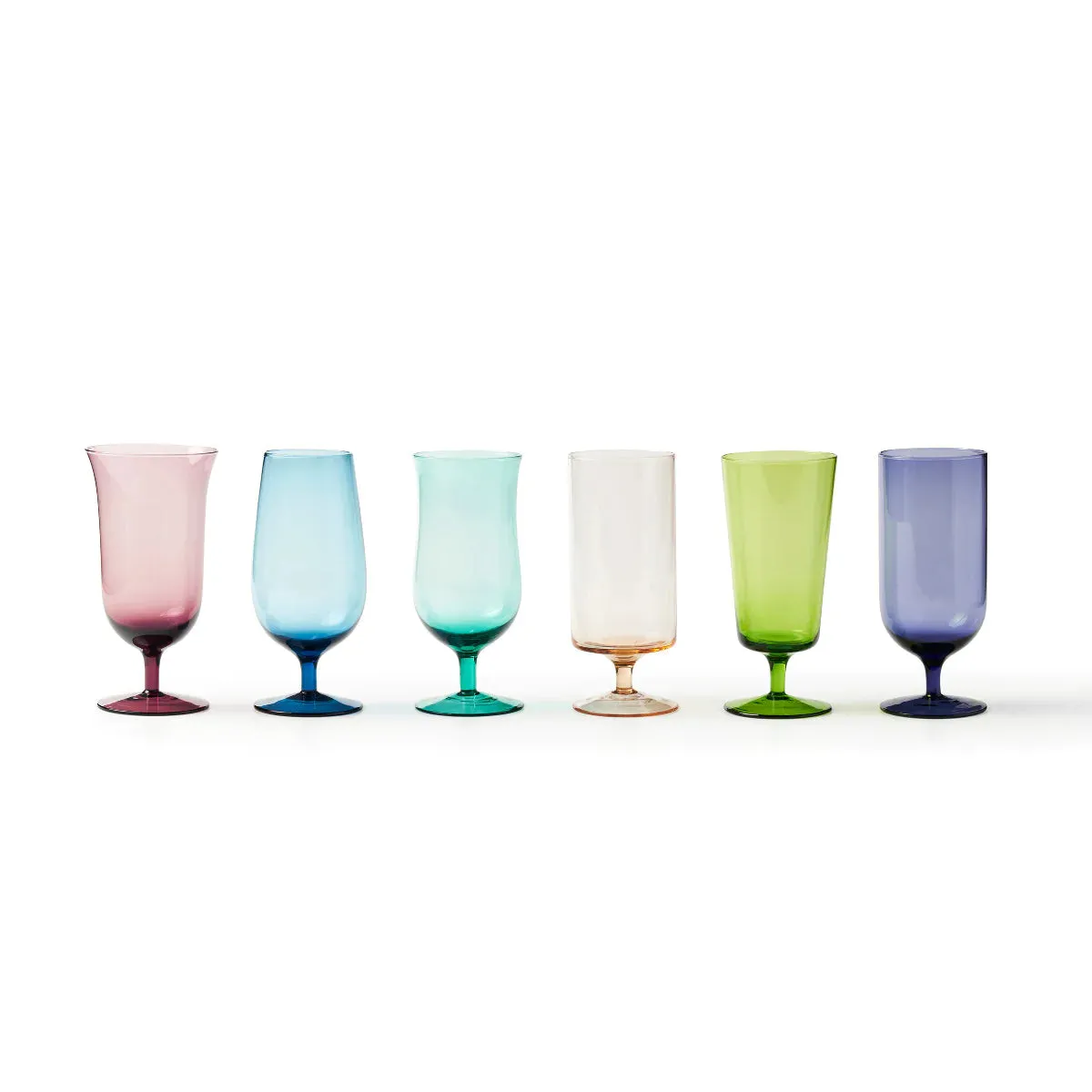 DISEGUALE SET 6 BEER GLASSES ASSORTED SHAPES