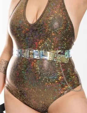 DOWN THE LINE BELT - CLEAR HOLOGRAM