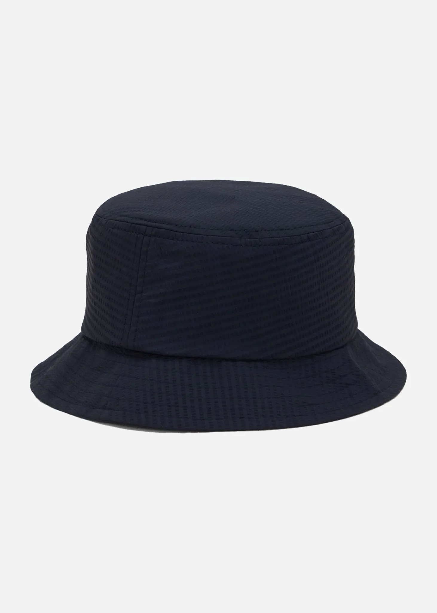 Dual branded seersucker bucket hat - navy