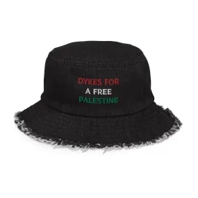 Dykes For A Free Palestine Denim Bucked Hat