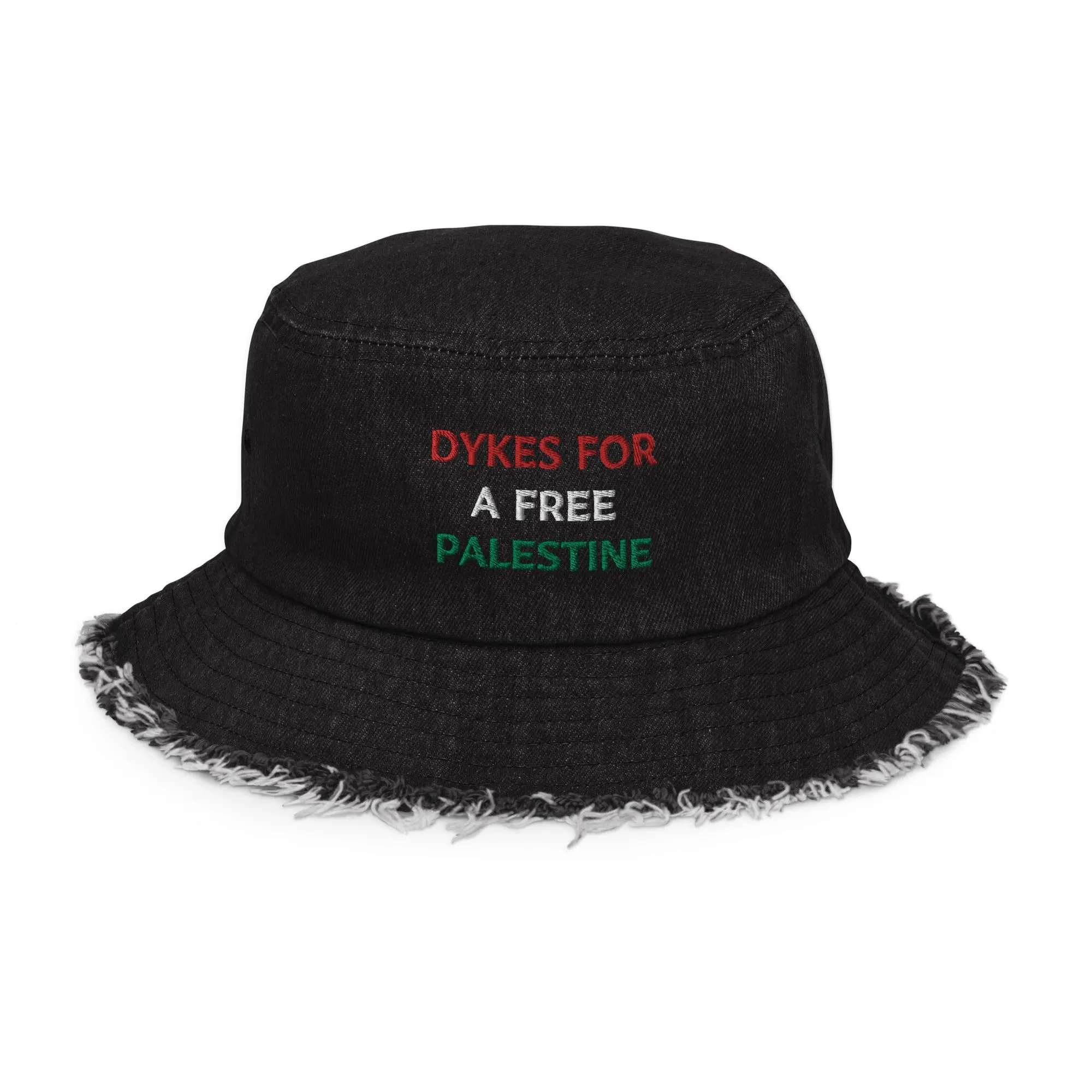 Dykes For A Free Palestine Denim Bucked Hat
