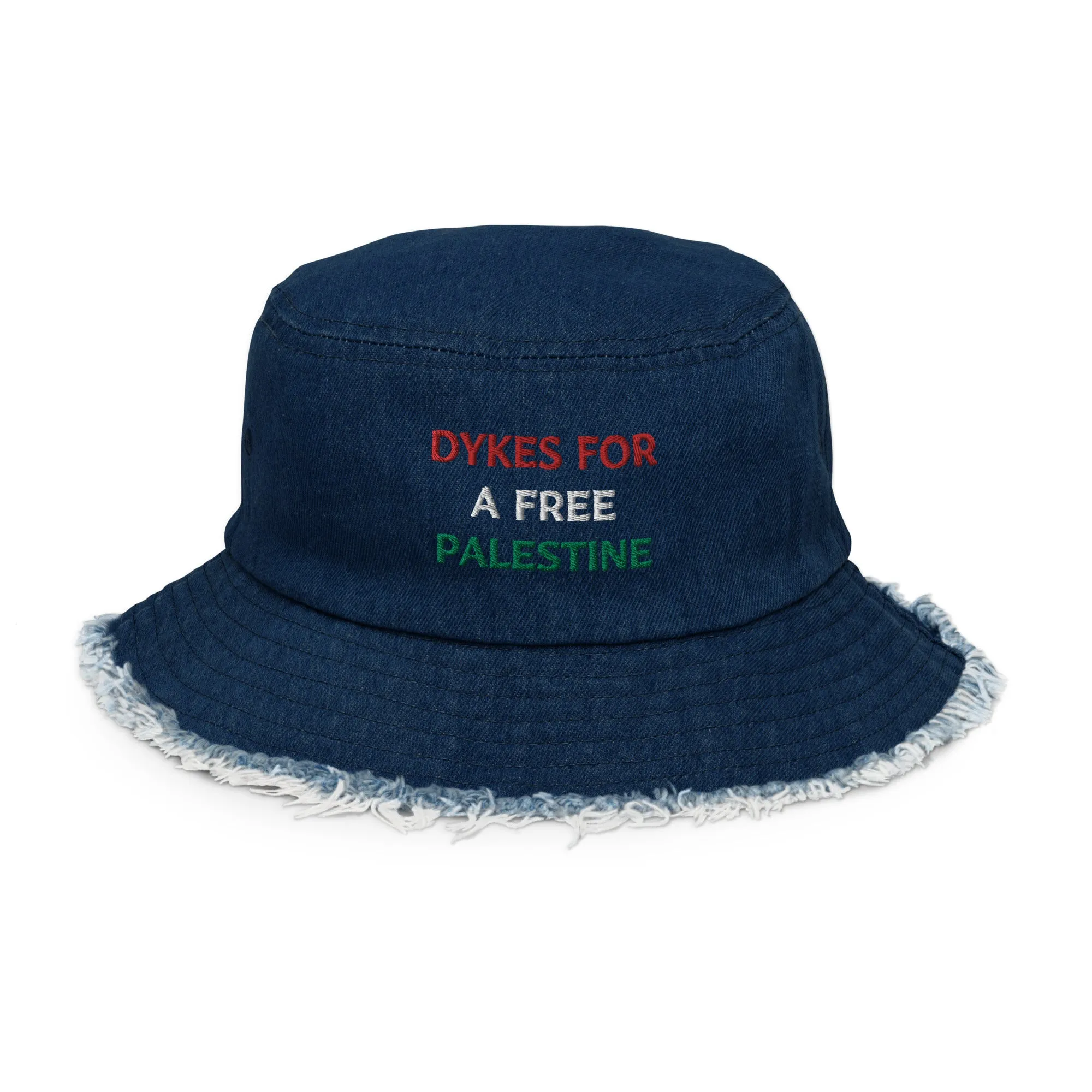 Dykes For A Free Palestine Denim Bucked Hat