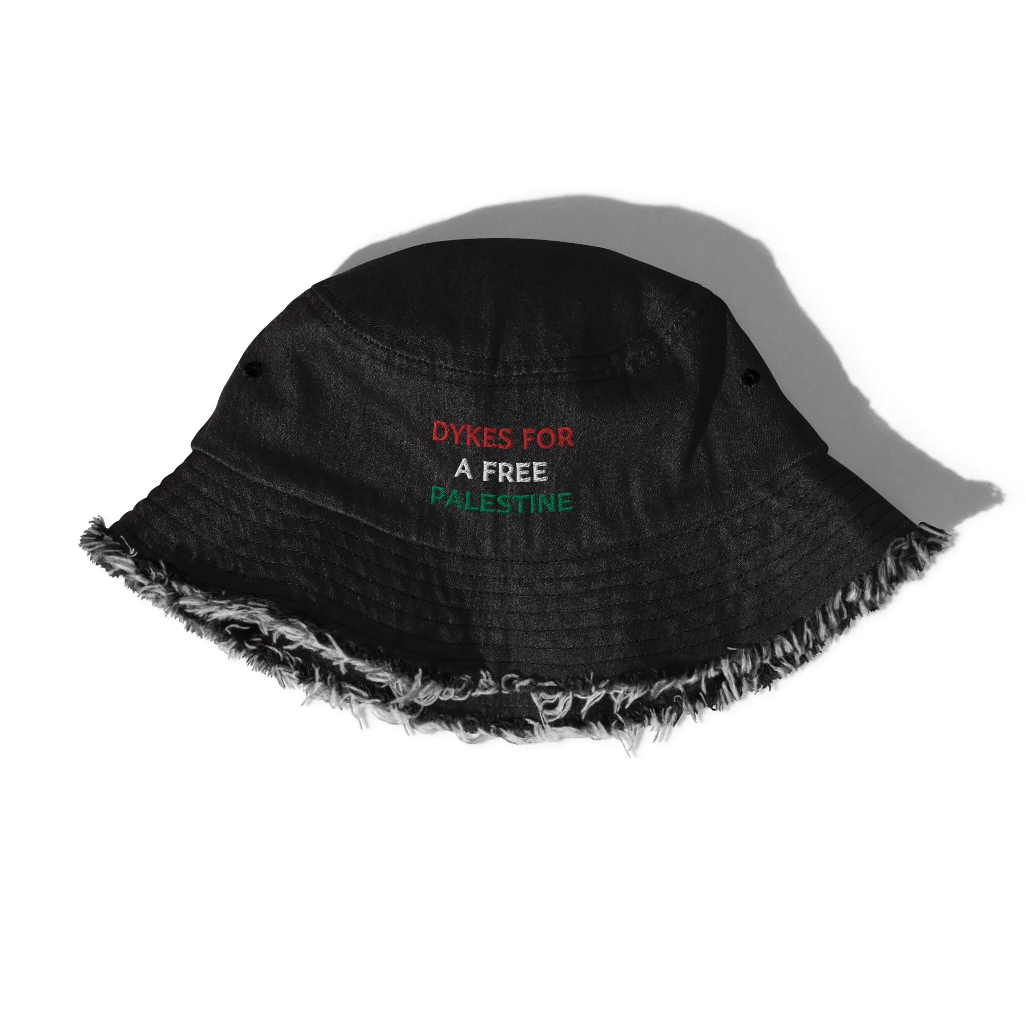 Dykes For A Free Palestine Denim Bucked Hat