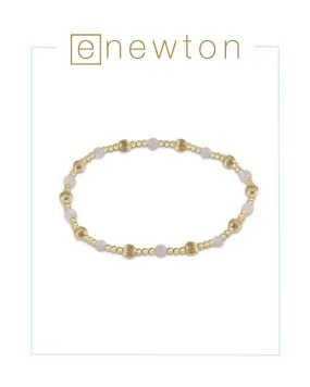 E Newton Dignity Sincerity Pattern 4mm Bead Bracelet - Moonstone