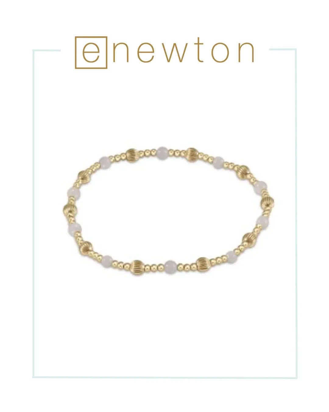 E Newton Dignity Sincerity Pattern 4mm Bead Bracelet - Moonstone