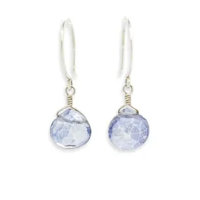 Earrings - Azure Blue Mystic Quartz Gemstone Drops Sterling by Foamy Wader