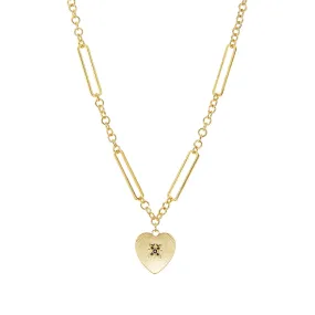 etched heart pendant necklace