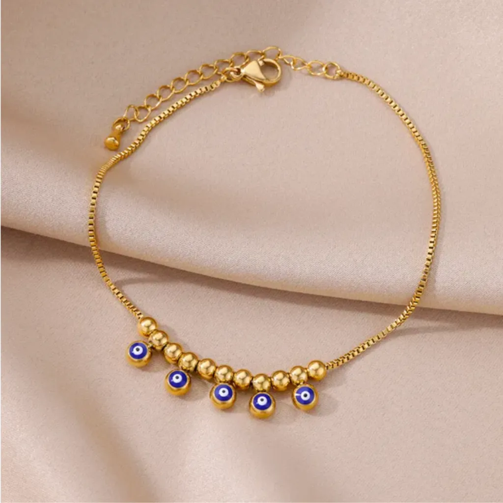 Evil Eye Gold Anklet