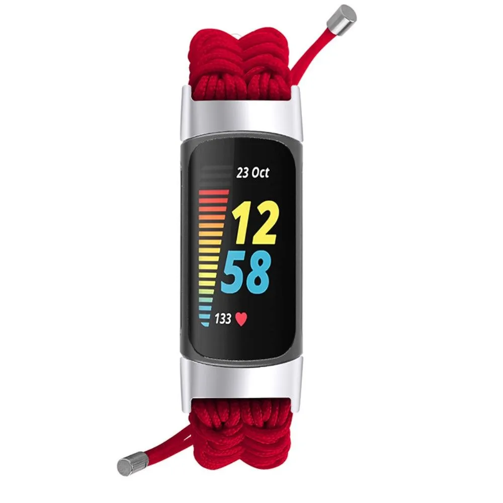 Fitbit Charge 5 elastic nylon watch strap - Red