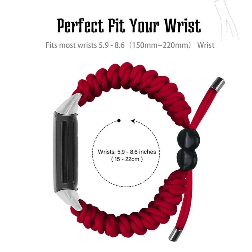 Fitbit Charge 5 elastic nylon watch strap - Red