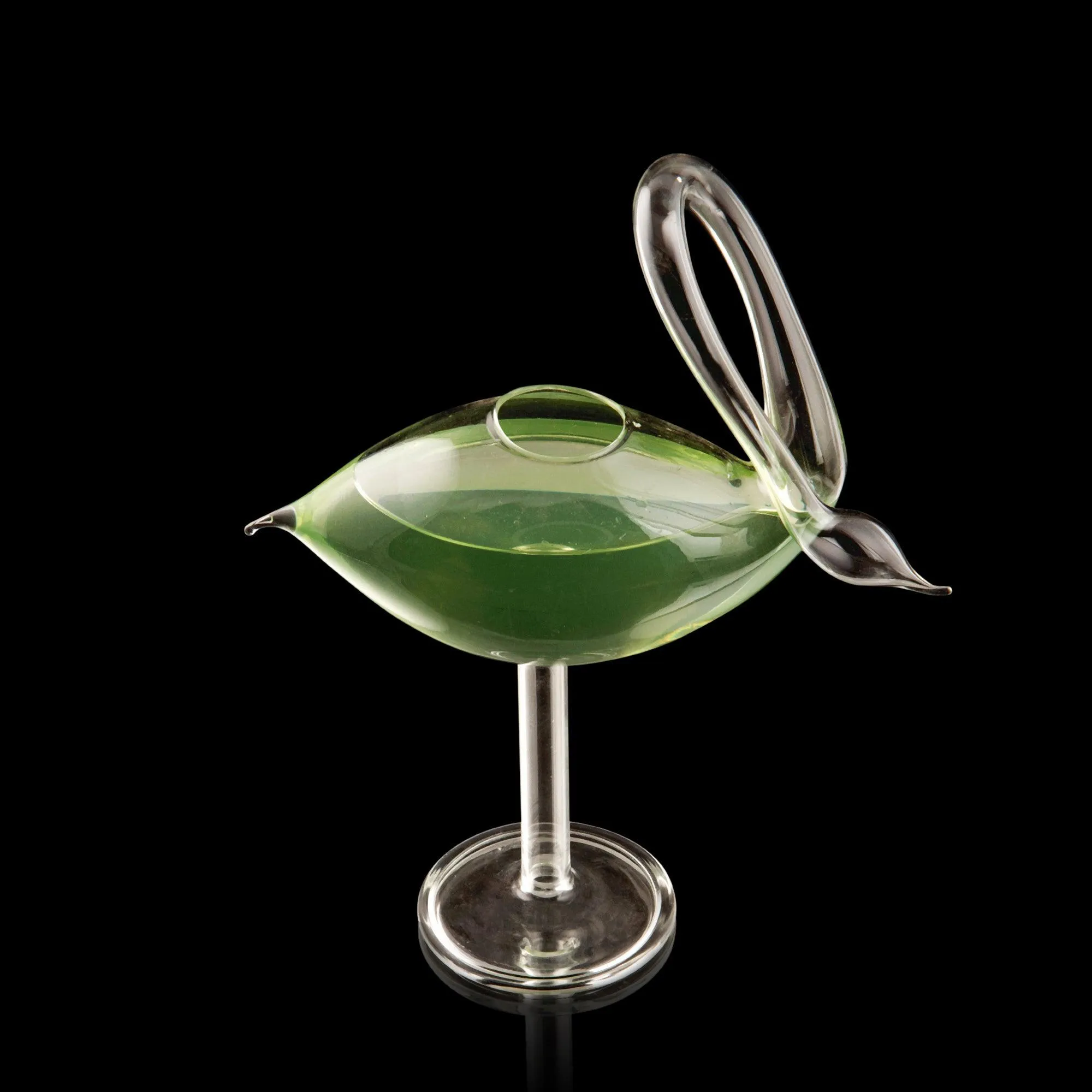 Flamingo Cocktail Glass With Straw - Set Of 2