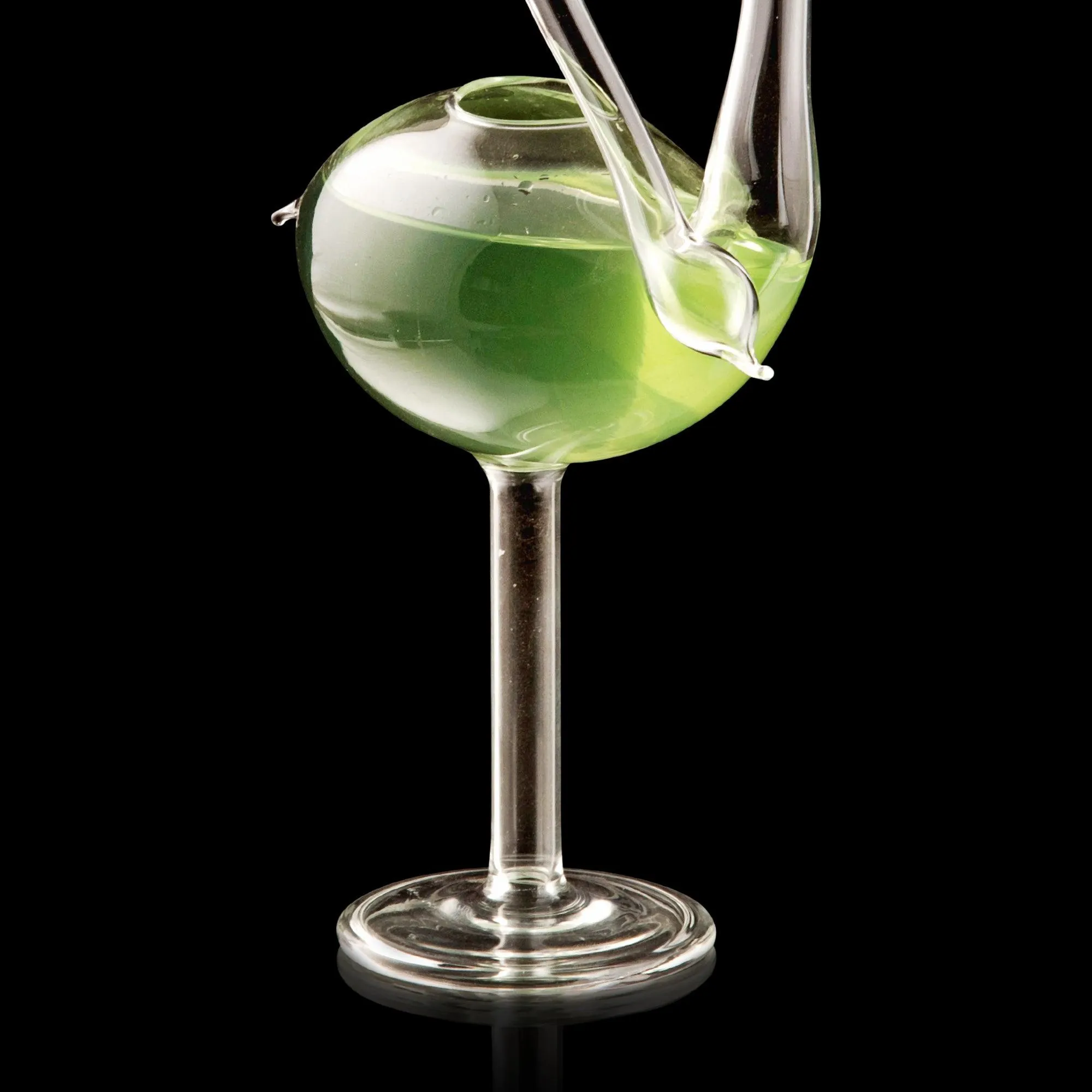 Flamingo Cocktail Glass With Straw - Set Of 2