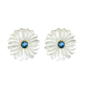 Fleur Blue Quartz Earrings