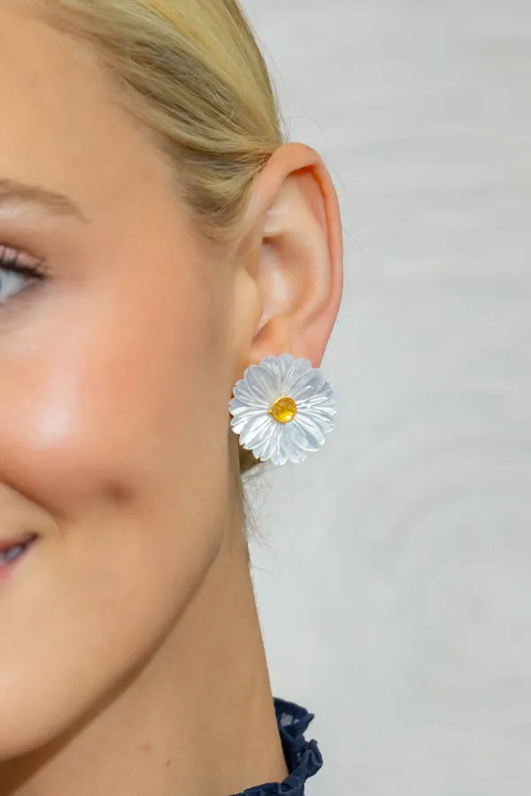 Fleur Mother of Pearl & Citrine Earrings