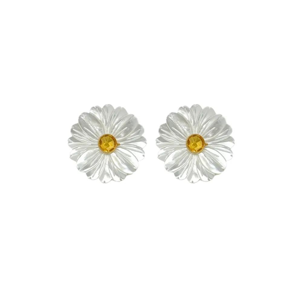 Fleur Mother of Pearl & Citrine Earrings