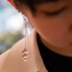 Flowering Season - Rutilated Quartz & Lemon Quartz Dangle Earrings