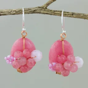 Garden Bliss in Pink Quartz Beaded Earrings