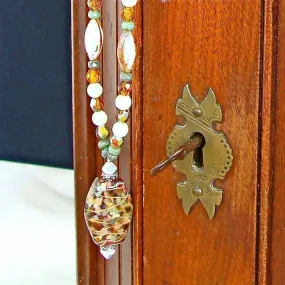 Garden Mum: 20" Autumn Necklace with Hand Blown Glass Beads