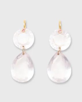 Gem Girandole Earrings in Rose Quartz