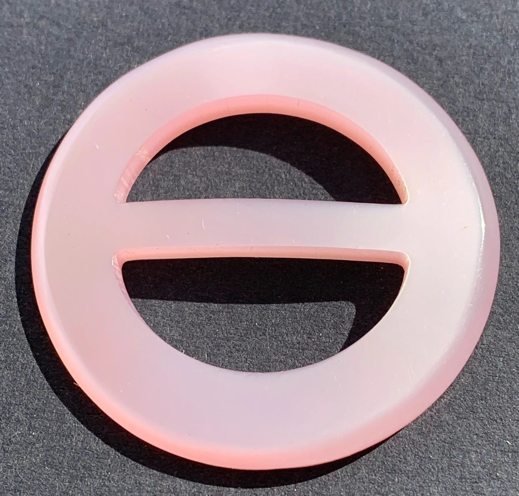 Glowing Pale Pink 1940s Casein 4cm Buckle