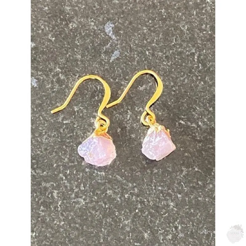 Gold-Plated Earrings with Semi-Precious Stones