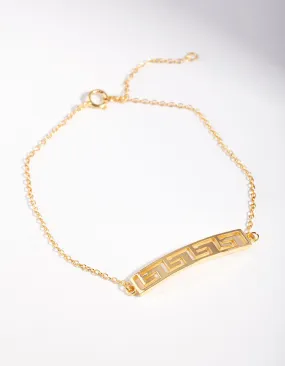Gold Plated Sterling Silver Geometric Pattern Bracelet