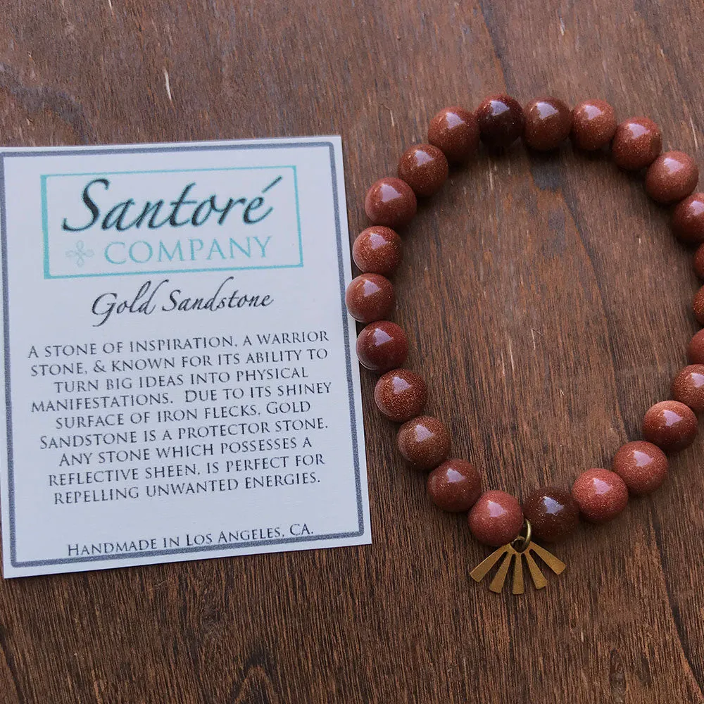 Gold Sandstone Mala Bracelet