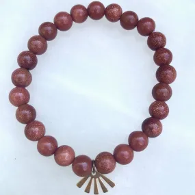 Gold Sandstone Mala Bracelet