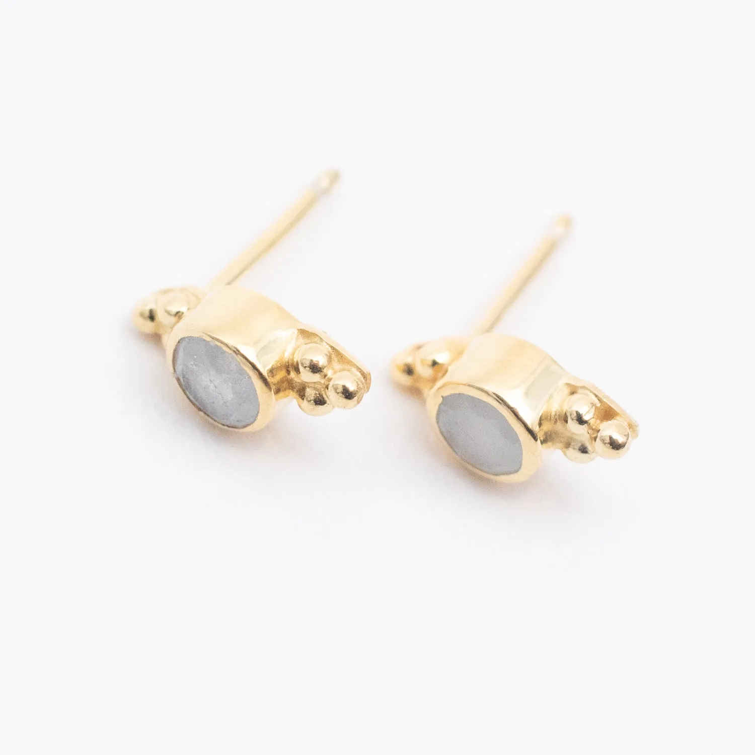 Gold Vermeil & Aquamarine Jawan Studs