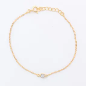 Gold Vermeil Moonstone Solitaire Bracelet
