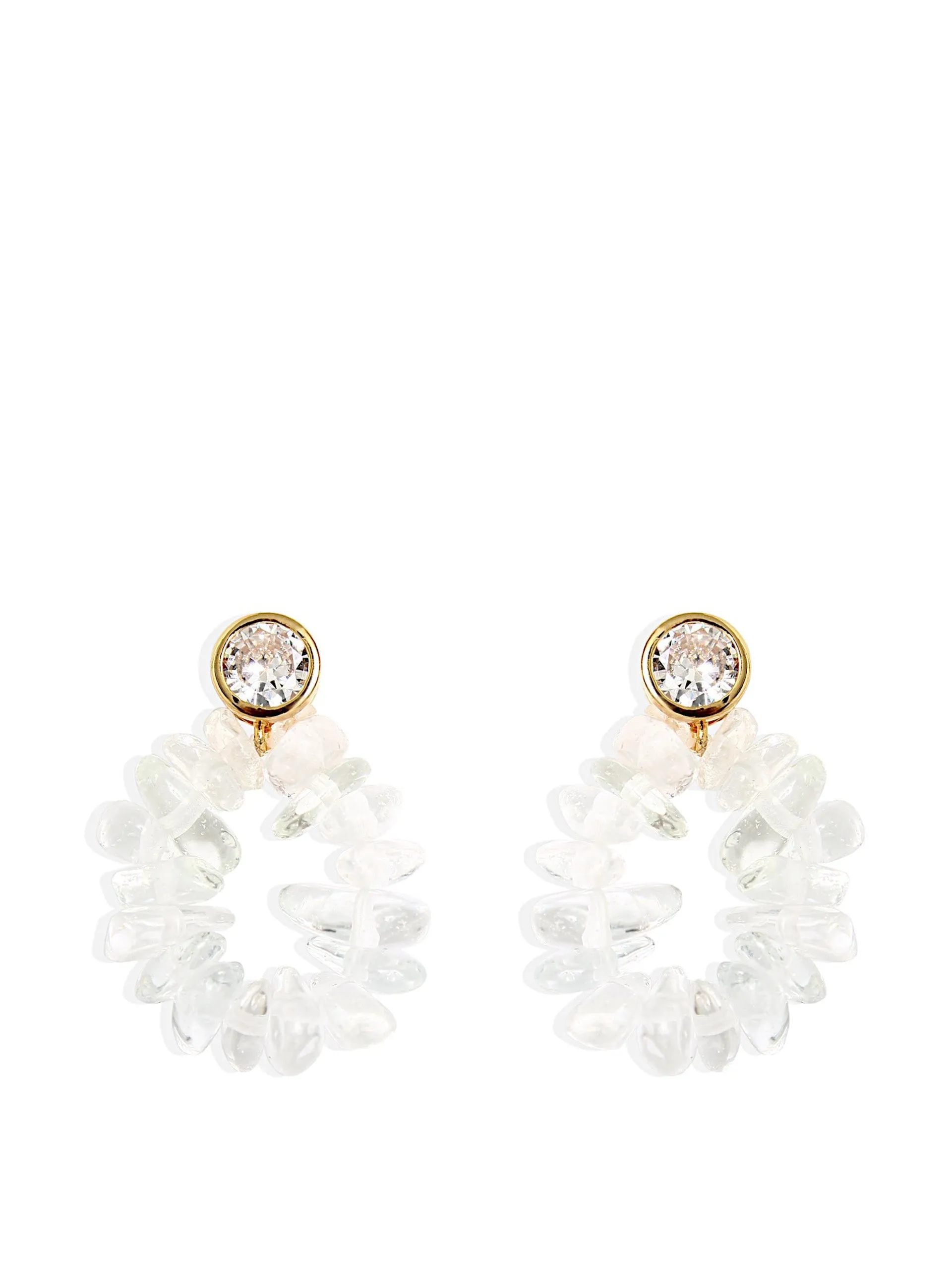 Gold with quartz Margot earrings