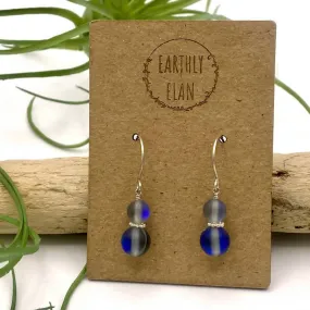 Gray Aura Quartz Earrings