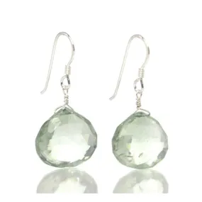 Green Amethyst Earrings with Sterling Silver French Ear Wires
