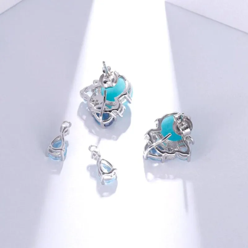 Handmade Genuine Amazonite Earrings in Sterling Silver